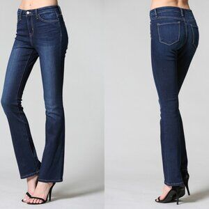 Flying Monkey High Rise Mini-Bootcut Jeans (Dk. Wash)